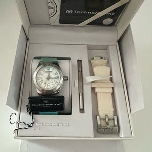 TechnoMarine Silver Watch with Extra Band